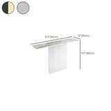 Scratch-resistant Stone Rectangular White Console Table Image - 15
