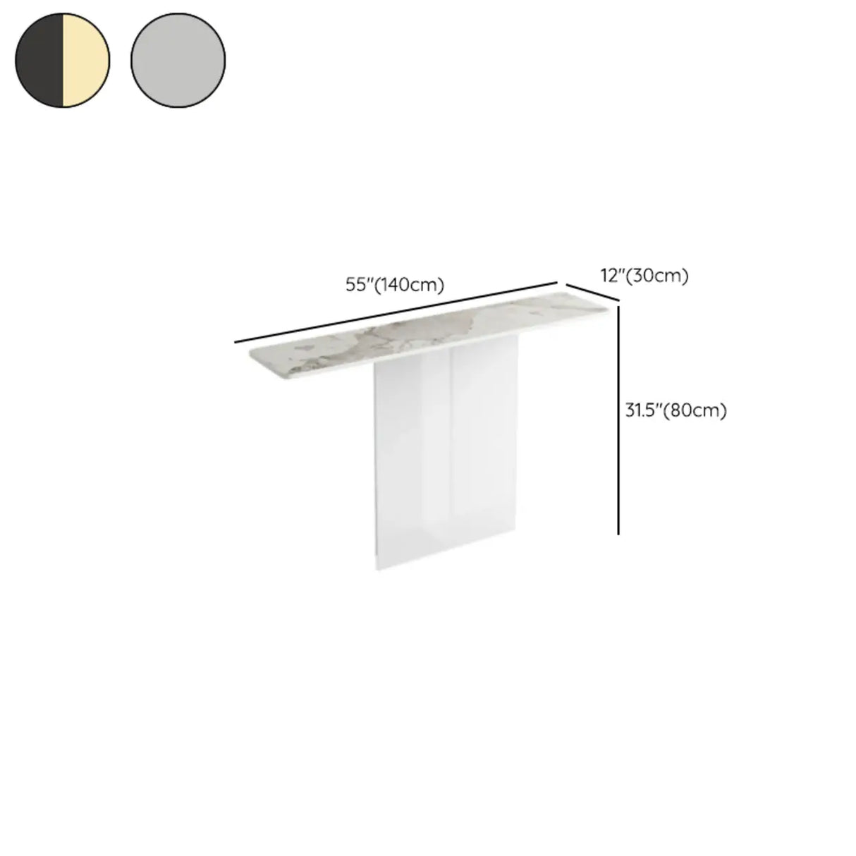 Scratch-resistant Stone Rectangular White Console Table Image - 16