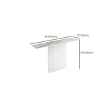 Scratch-resistant Stone Rectangular White Console Table Image - 17