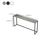 Scratch Resistant Stone Top Black Metal Console Table #size