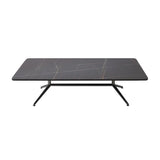 Scratch Resistant Stone Top Trestle Base Coffee Table Image - 13