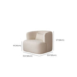 Scratch Resistant White Sherpa Fixed Back Barrel Chair #size