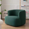 Scratch Resistant White Sherpa Fixed Back Barrel Chair Image - 3