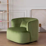 Scratch Resistant White Sherpa Fixed Back Barrel Chair Image - 5