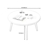 Scratch Resistant Wood Round Coffee Table with 3 Legs Image - 10