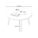 Scratch Resistant Wood Round Coffee Table with 3 Legs Image - 11