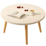 Scratch Resistant Wood Round Coffee Table with 3 Legs Image - 6