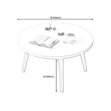 Scratch Resistant Wood Round Coffee Table with 3 Legs #size