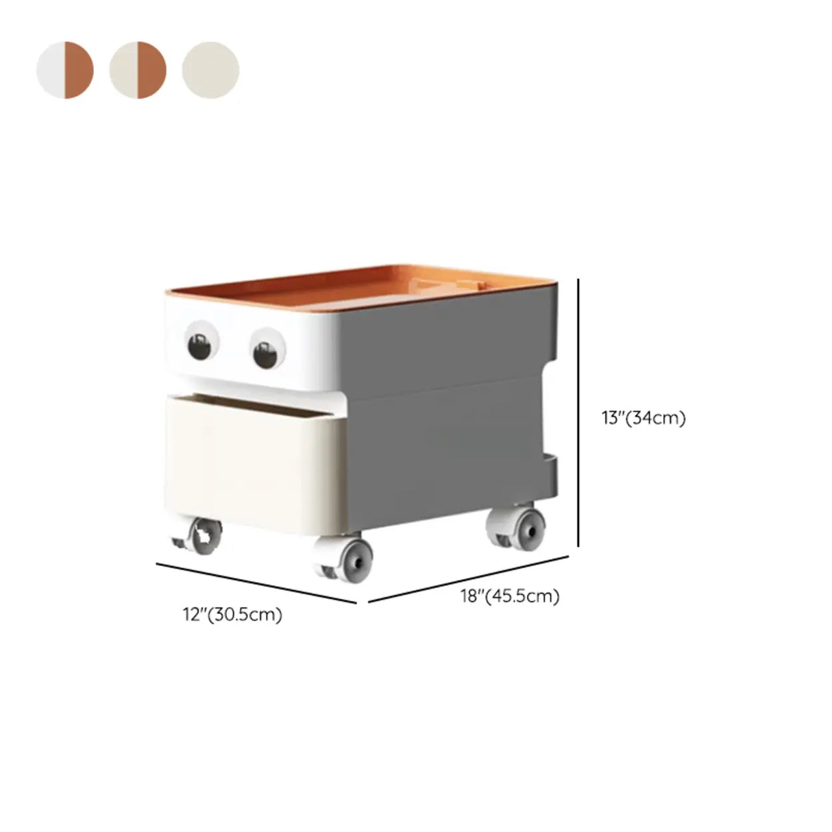 Scrollable Tip Resistant Nightstand with Open Storage 