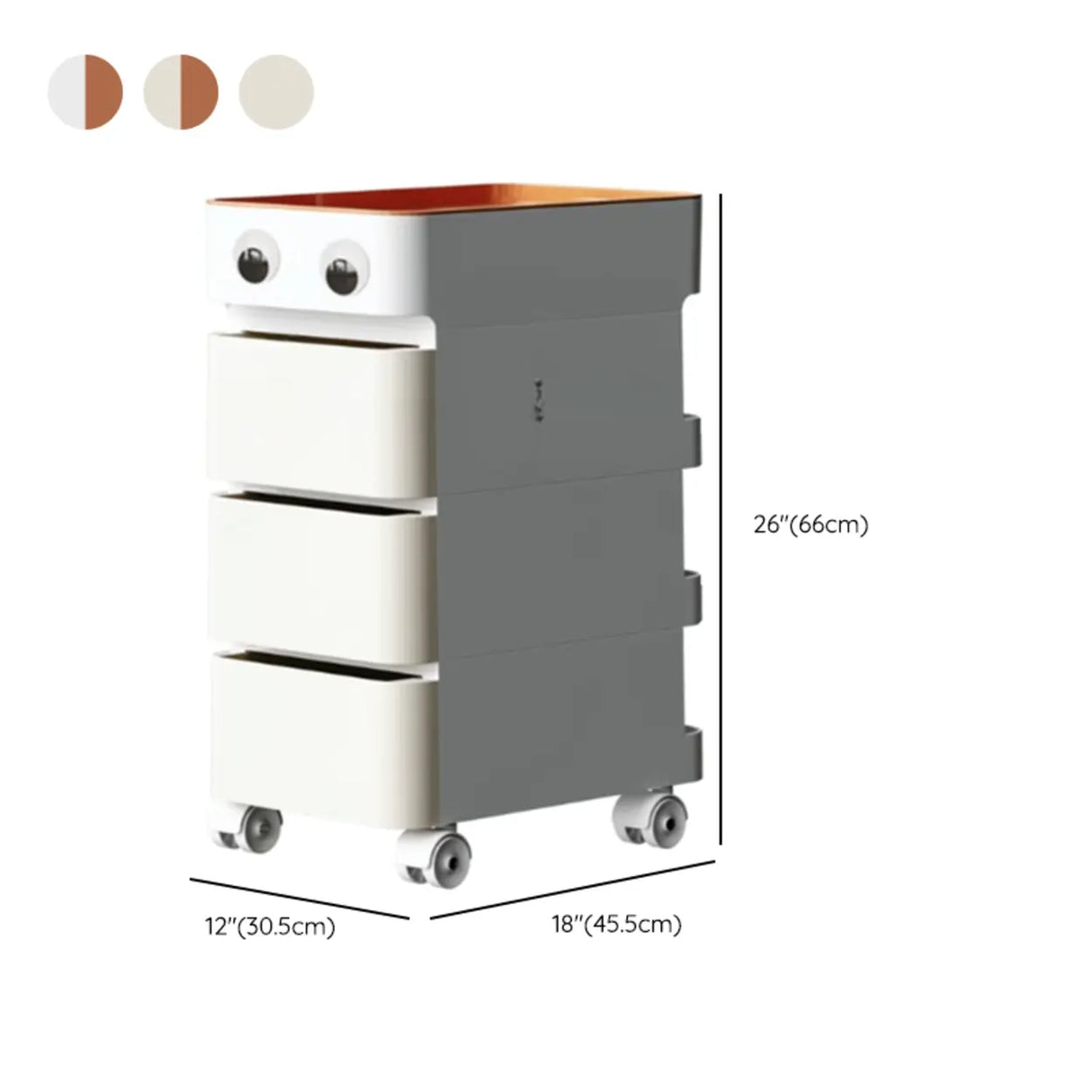 Scrollable Tip Resistant Nightstand with Open Storage Image - 22