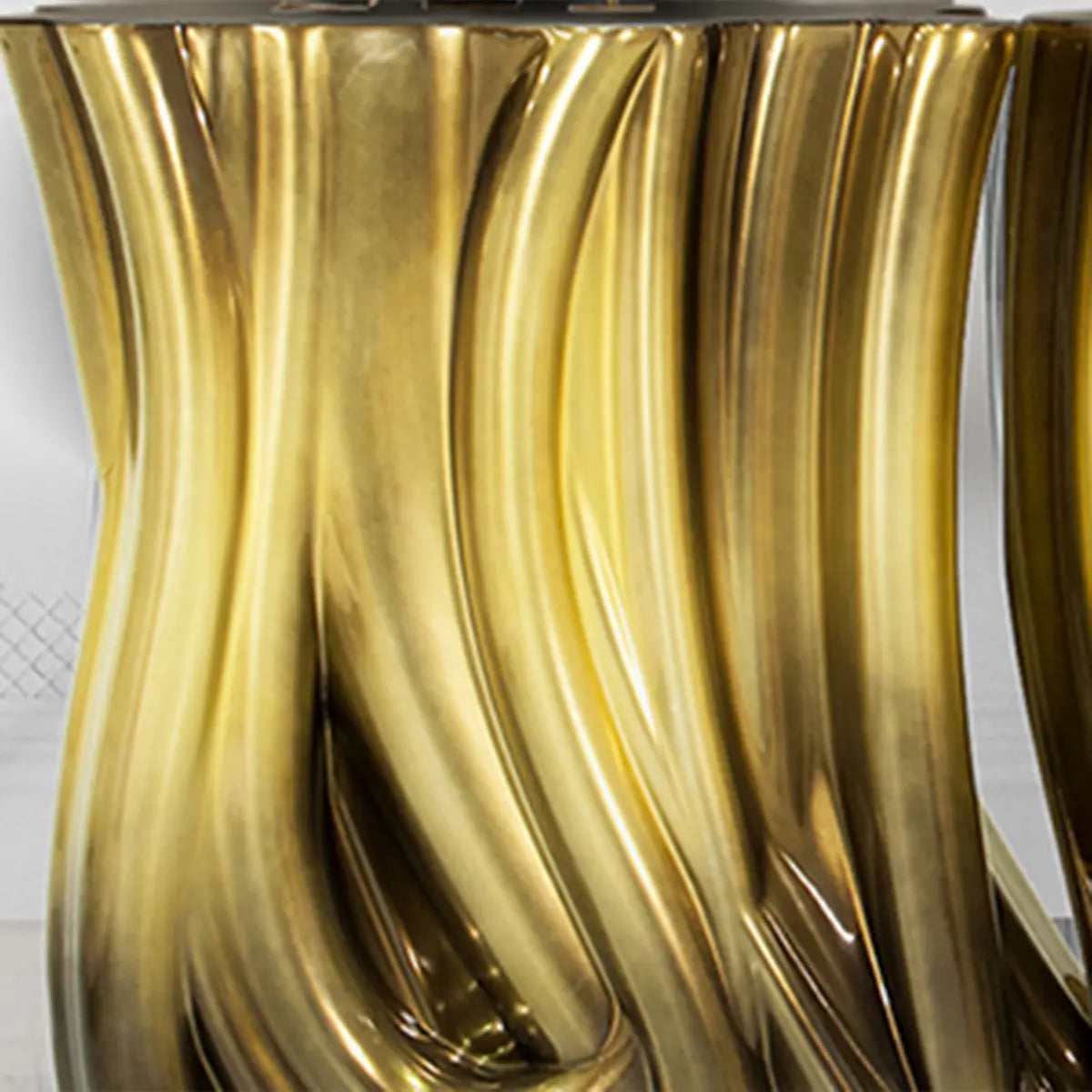 Sculptural Abstract Fiberglass Gold Metal Console Table Image - 10