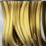 Sculptural Abstract Fiberglass Gold Metal Console Table Image - 10