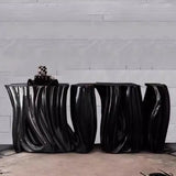 Sculptural Abstract Fiberglass Gold Metal Console Table Image - 2