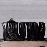 Sculptural Abstract Fiberglass Gold Metal Console Table Image - 2