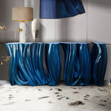 Sculptural Abstract Fiberglass Gold Metal Console Table Image - 6