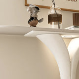 Sculptural Curved Stone Abstract Base White Console Table Image - 10