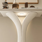 Sculptural Curved Stone Abstract Base White Console Table Image - 12