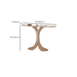 Sculptural Curved Stone Abstract Base White Console Table #size