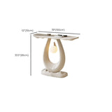 Sculptural Curved Stone Abstract Base White Console Table Image - 17