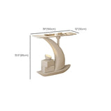 Sculptural Curved Stone Abstract Base White Console Table Image - 18