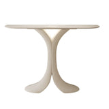 Sculptural Curved Stone Abstract Base White Console Table Image - 6