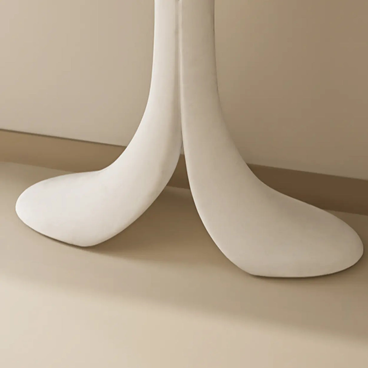 Sculptural Curved Stone Abstract Base White Console Table Image - 8