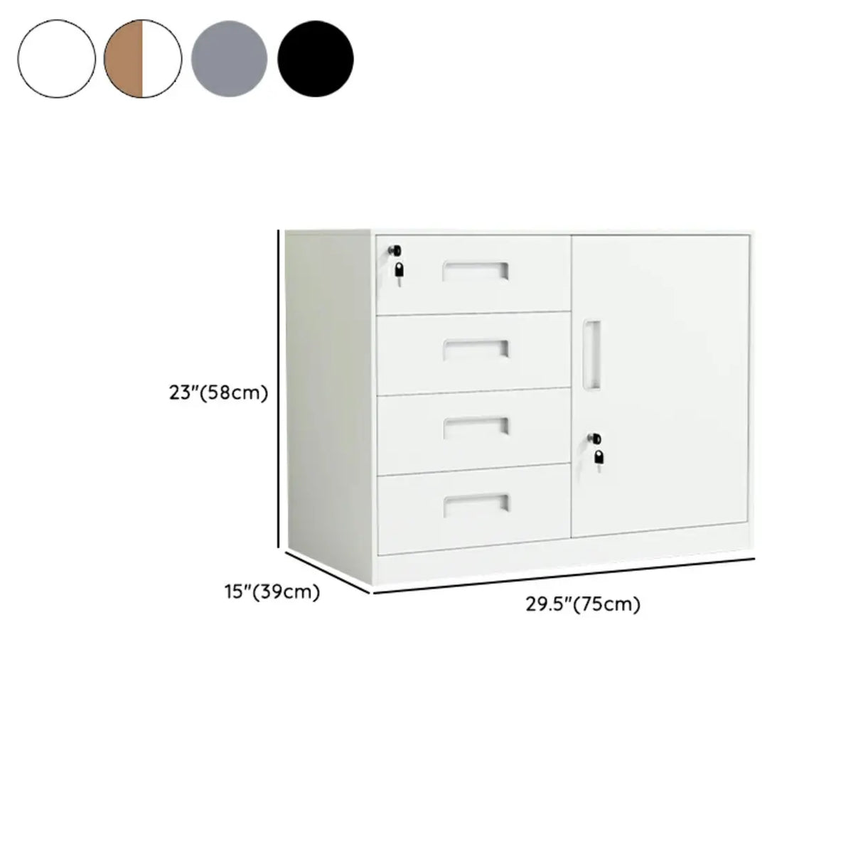 Secure Alloy Vertical Metal Filing Cabinet with Shelves 