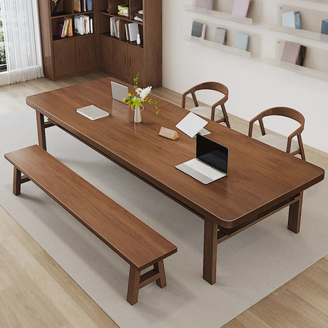 Sepia Standard Lumber Multi-personal Writing Desk Image - 1