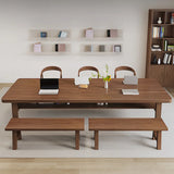 Sepia Standard Lumber Multi-personal Writing Desk Image - 4