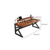 Sepia Wooden Computer Desk with Hutch and Shelves Image - 10