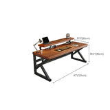 Sepia Wooden Computer Desk with Hutch and Shelves Image - 12