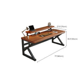 Sepia Wooden Computer Desk with Hutch and Shelves Image - 13