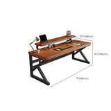 Sepia Wooden Computer Desk with Hutch and Shelves Image - 14