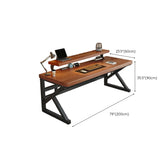 Sepia Wooden Computer Desk with Hutch and Shelves Image - 15