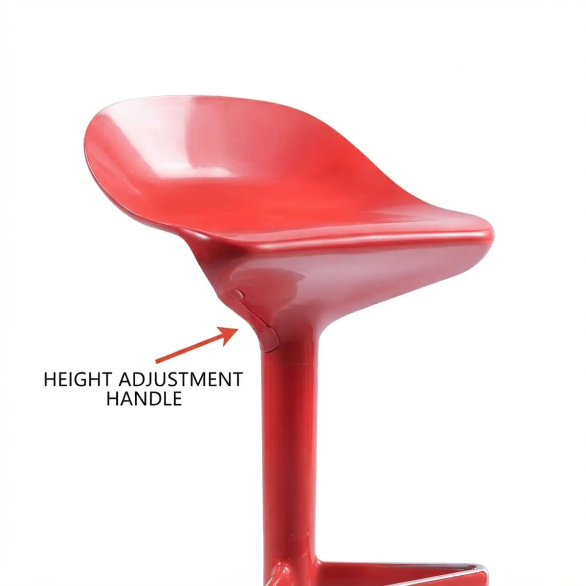 Set of 2 Adjustable Height Swivel PP Plastic Bar Stools with Backrest and Footrest Image - 10