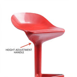Set of 2 Adjustable Height Swivel PP Plastic Bar Stools with Backrest and Footrest Image - 10