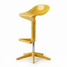 Yellow 2 Piece Set Set of 2 Adjustable Height Swivel PP Plastic Bar Stools with Backrest and Footrest Image - 2