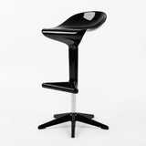Black 2 Piece Set Set of 2 Adjustable Height Swivel PP Plastic Bar Stools with Backrest and Footrest Image - 7