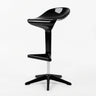 Black 2 Piece Set Set of 2 Adjustable Height Swivel PP Plastic Bar Stools with Backrest and Footrest Image - 7