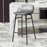 Grey Black Counter Stool (25.5"H) 2 Piece Set Set of 2 Faux Leather Counter & Bar Stools with Backrest and Metal Frame Image - 11