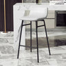 White Black Counter Stool (25.5"H) 2 Piece Set Set of 2 Faux Leather Counter & Bar Stools with Backrest and Metal Frame Image - 12