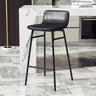 Black Black Counter Stool (25.5"H) 2 Piece Set Set of 2 Faux Leather Counter & Bar Stools with Backrest and Metal Frame Image - 13