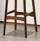 Set of 2 Upholstered Rubberwood Counter & Bar Stools with Backrest and Footrest Image - 5