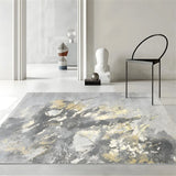 Shabby Chic Rectangular Polyester Gray Area Rug Image - 15