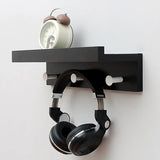 Shelf Bamboo Wood White Floating Mount Storage Coat Rack Image - 2