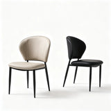 Shell Back Leather Upholstered Dining Chairs Set of 2 Image - 3