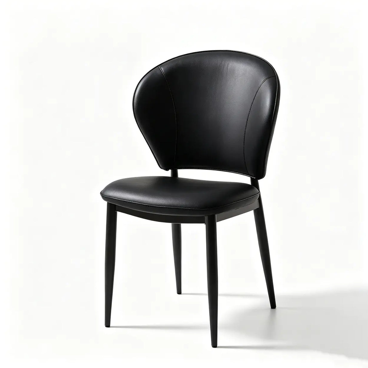Shell Back Leather Upholstered Dining Chairs Set of 2 Image - 9