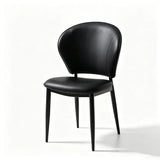 Shell Back Leather Upholstered Dining Chairs Set of 2 Image - 9