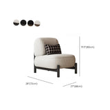 Sherpa White Removable Cushion Lounge Accent Chair with Pillow #size