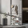 Shoe Storage Metal White Tall Coat Rack with Shelves Image - 13